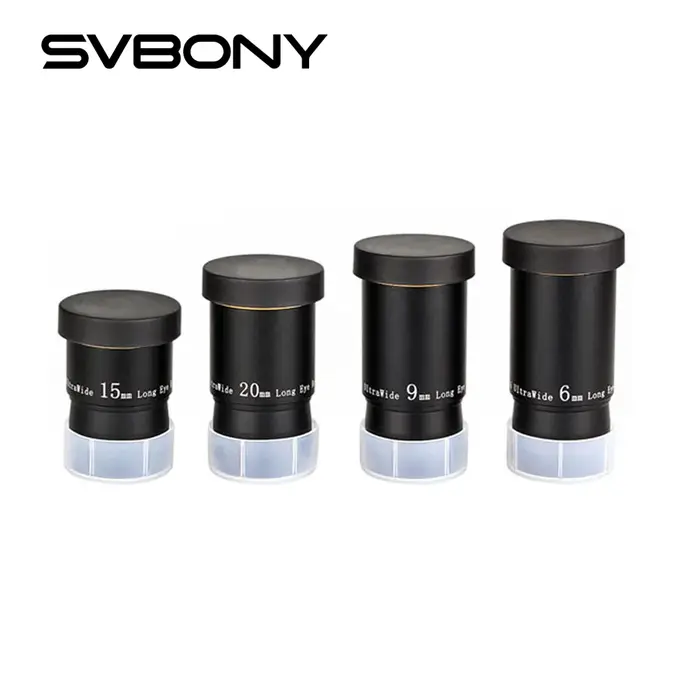 Kit d'oculaires pour télescope SVBONY 1,25" 6/9/15/20 mm 66 °   Ensemble d'oculaires FMC ultra grand