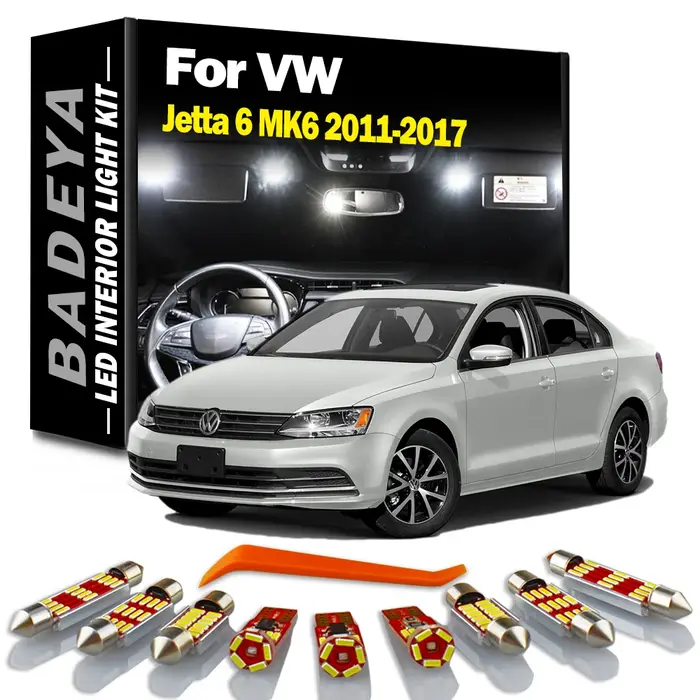 BADEYA 11 pièces Canbus LED ampoules intérieur lecture carte dôme coffre lumière Kit pour VW Jetta 6