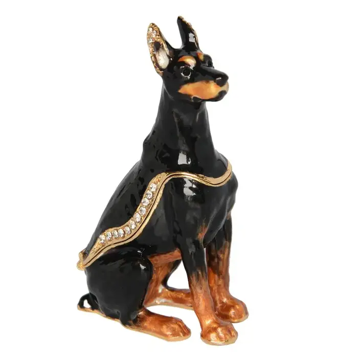 Sculpture l'inventaire de chien DobSuffolk, bibelot Bejeweled, boîte Keepplex, collection d'amoureux