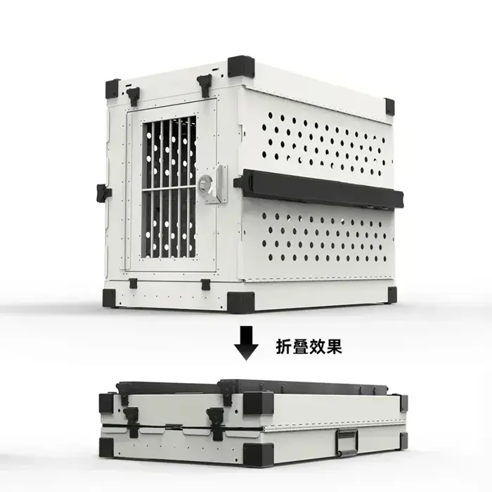 Caisse pour chien entièrement pliable robuste en alliage d'aluminium, caisse pour chien de taille mo