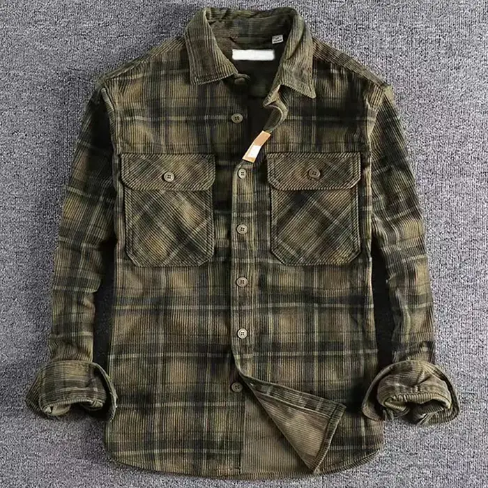 Chemise à manches longues à carreaux pour hommes, Vintage japonais, mode printemps-automne, conforta