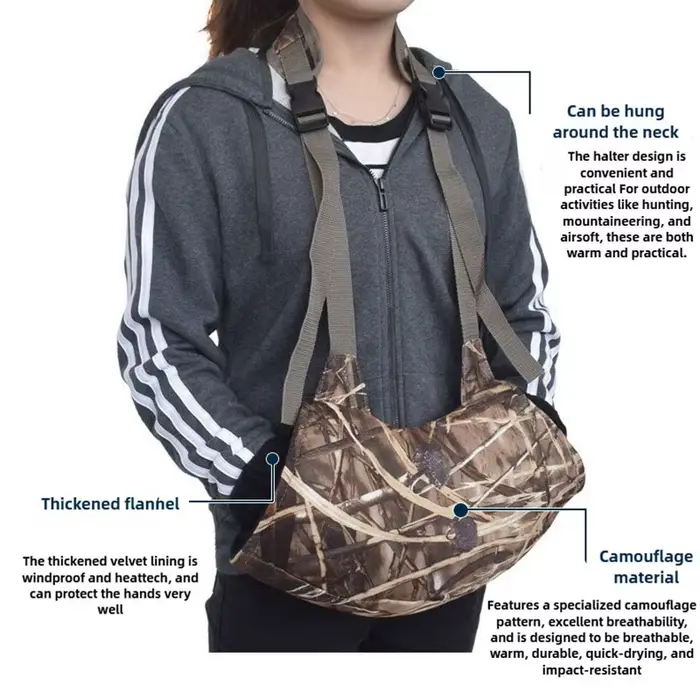 Gants de chasse camouflage Outdoor Tactics - Gants chauds suspendables pour activités extérieures