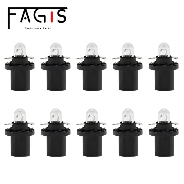 Fagis 10 pièces B8.5D B8.5 12V 1.2W 24V 1.2W ampoule halogène panneau de voiture jauge vitesse table