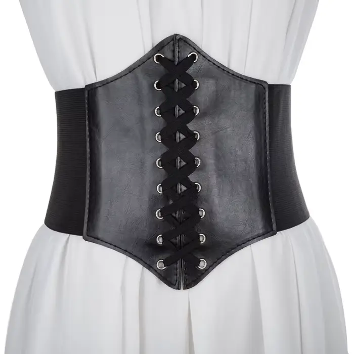 Nouveau Corset Punk noir large ceinture en cuir Pu minceur ceintures de corps pour les femmes élasti
