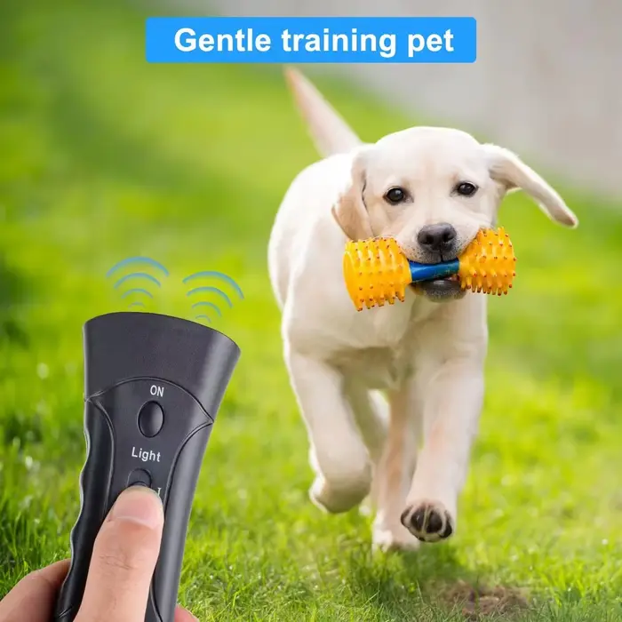 Dispositif anti-aboiement à ultrasons pour chien avec lumière LED