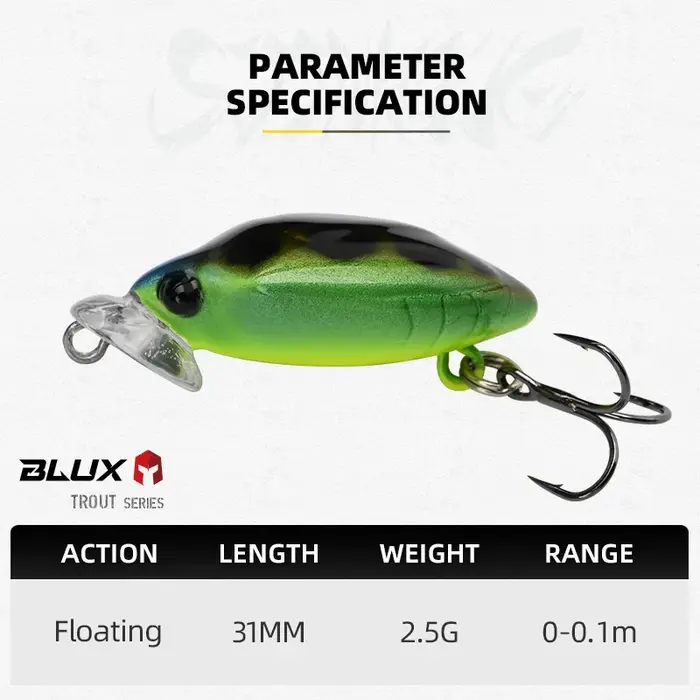 BLUX Camenusi bakou insecte Wobbler leurre de pêche 31mm 2.5g BFS flottant manivelle Stinkbug vairon