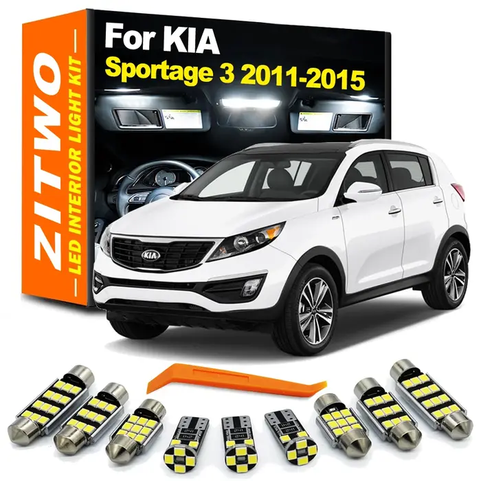 ZITWO – Kit de lampes pour miroir de courtoisie, éclairage intérieur LED, 11 pièces, pour Kia Sporta