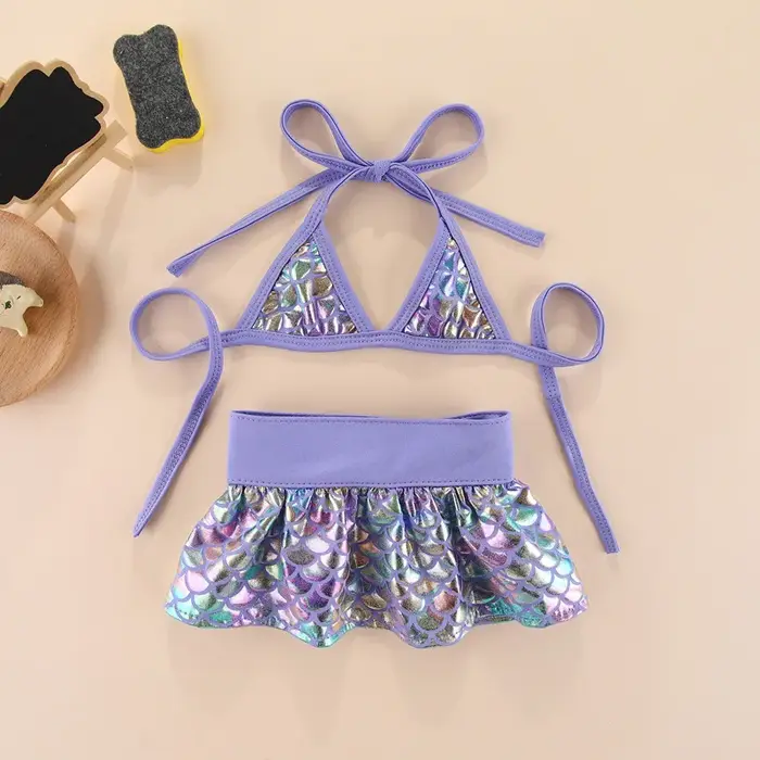 Ensemble Robe Sirène d'Été pour Chien, Maillot de Bain Bikini Mignon avec Jupe, Tenue Tendance pour 