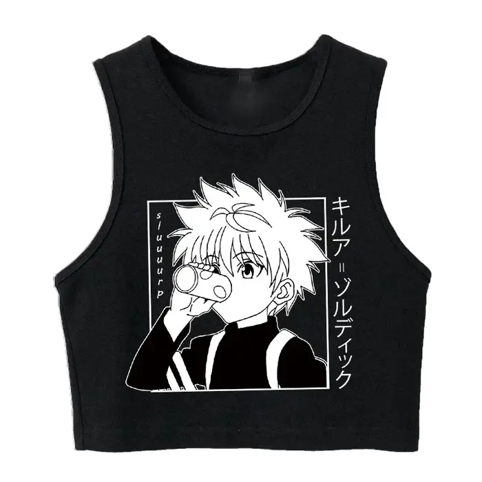 T-shirt Hunter X Hunter années 90 pour femmes, haut court, Harajuku Killua, Hisoka, Manga Y-Y2k