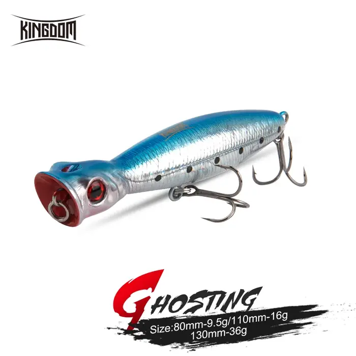Kingdom TopWater Popper leurres de pêche professionnels appâts artificiels durs 8 cm 10 cm 13 cm Wob