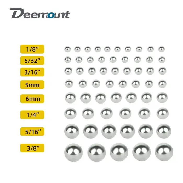 144/20 pièces vélo en acier au carbone roulement à billes en vrac Dia. 1/4 1/8 3/8 3/16 5/16 5/32 po
