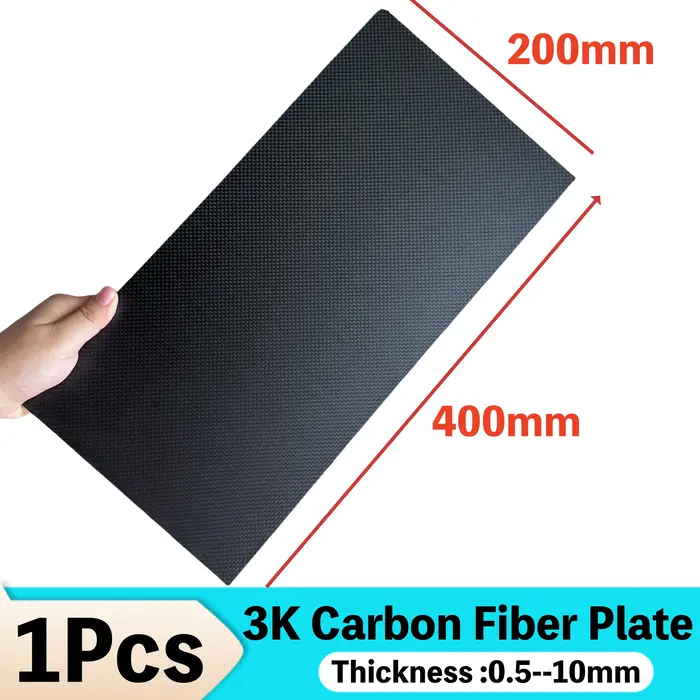 Feuilles de panneaux en Fiber de carbone véritable, 200mm X 400mm, 0.5mm 1mm 1.5mm 2mm 3mm 4mm 5mm d