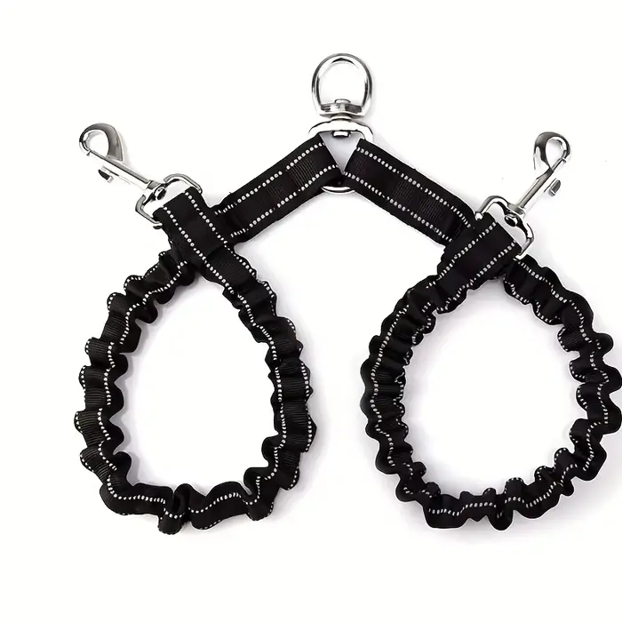 Laisses doubles pour chien de compagnie-coupleur de laisse pour chien sans enchevêtrement, plomb éla