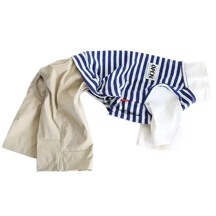 Vêtements pour chiens Whippet, combinaison en coton à rayures pour le printemps, t-shirt et pantalon