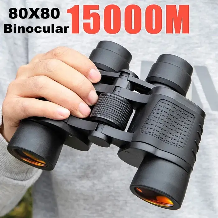 Jumelles professionnelles 80x80 longue portée 15000m HD vision basse lumière nocturne pour chasse camping randonnée