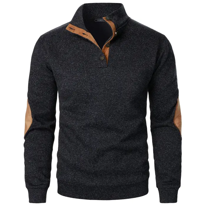 Pull tricoté décontracté à manches longues et col montant pour homme, automne et hiver