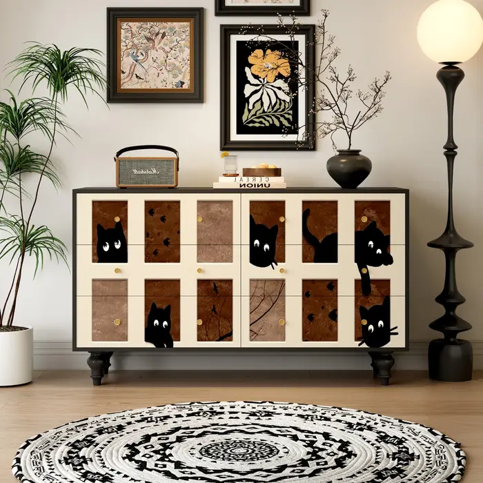 commode, armoire multifonctionnelle pour chambre à coucher, côté salle à manger, rangement mural pou
