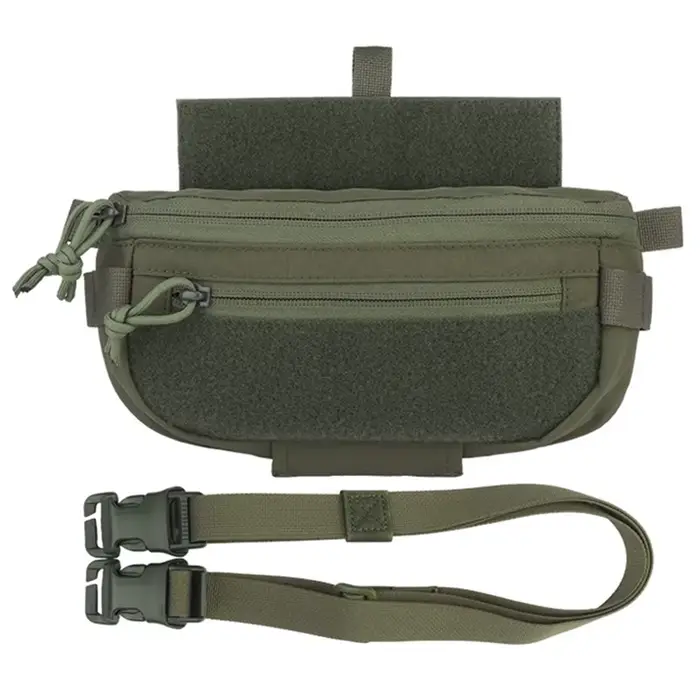 Sac abdominal compact à libération rapide pour gilet tactique chasse, poche ventrale pratique airsoft