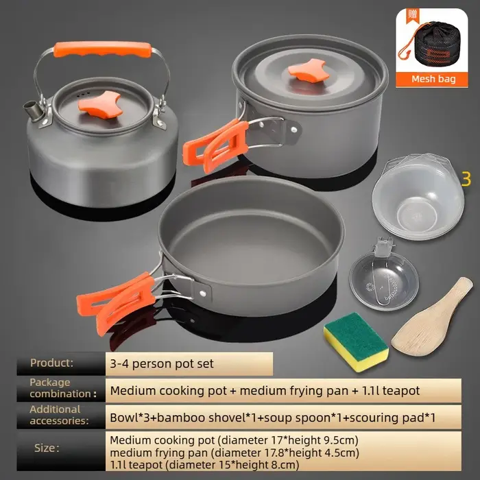 Ensemble de 9 ustensiles de cuisine pliables pour le camping, équipement de survie léger pour la cui