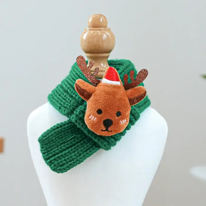 Écharpe de Noël pour animaux de compagnie, cadeau de Noël pour chien wapiti, hiver, doux, confortabl