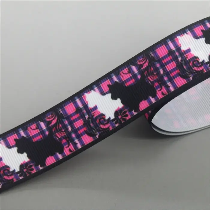 DUWES-Ruban gros-grain imprimé patte de chien Terrier, accessoires vêtements de sauna, collier de dé