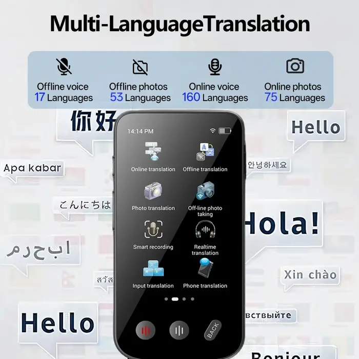 Traducteur MSAI T27 160 langues - Appareil traduction photo voix 4G SIM - Traducteur voyage