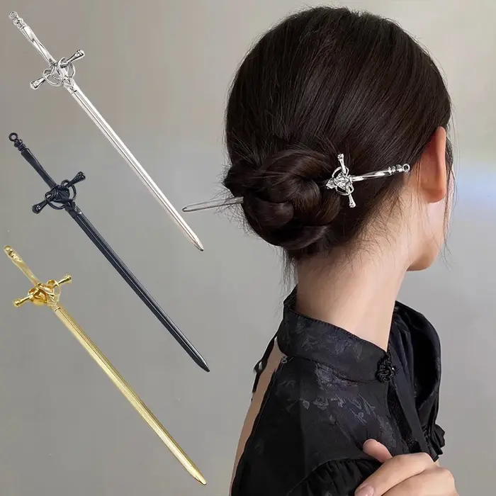 Épingles à cheveux épée créative pour femmes, épingles à cheveux, couvre-chef, Style chinois, fourch