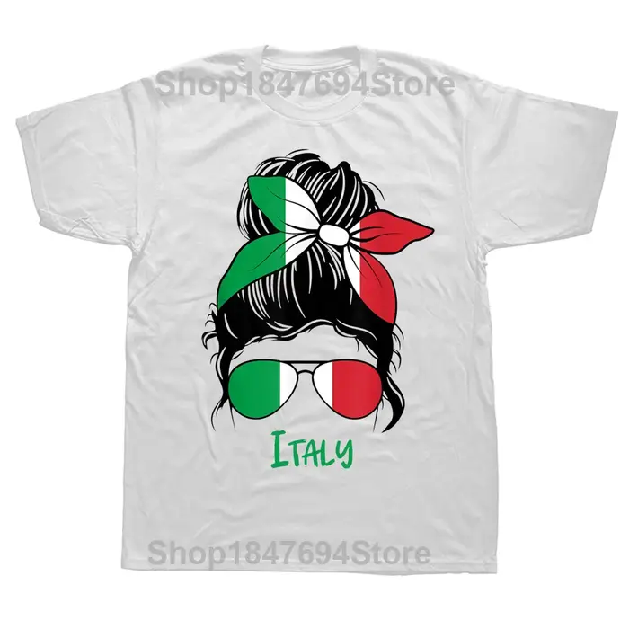 Fille italienne drapeau italien t-shirts graphique coton Streetwear à manches courtes cadeaux d'anni