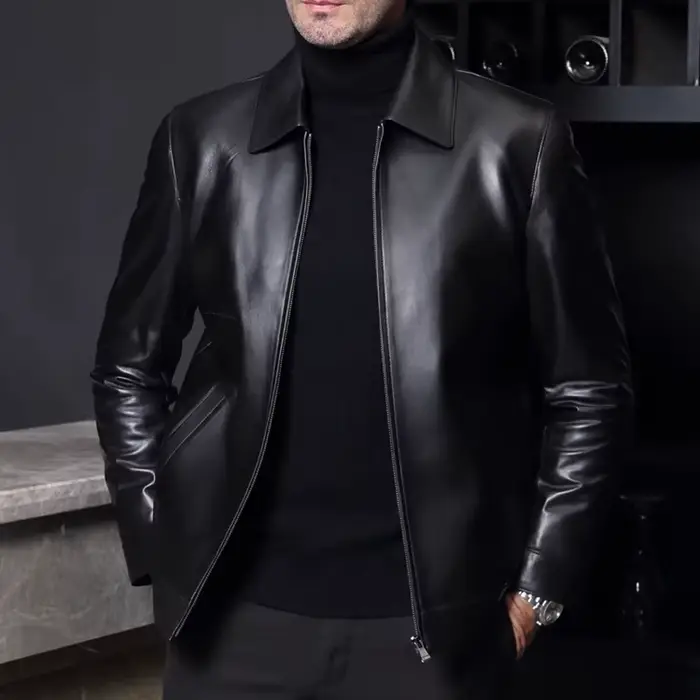 Vestes d'affaires en cuir pour hommes