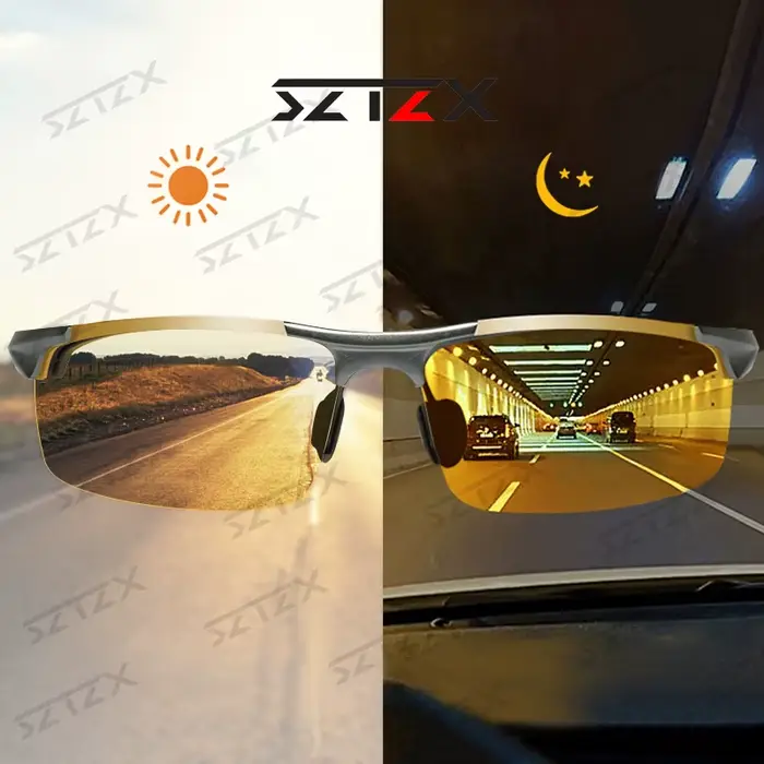 SZTZX Anti-éblouissement jour nuit Vision lunettes photochromiques hommes polarisées conduite pêche 