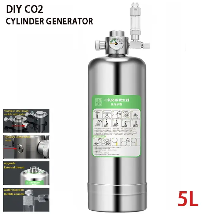 Générateur de CO2 pour aquarium, système de générateur à intervalles de CO2, électrovanne, diffuseur