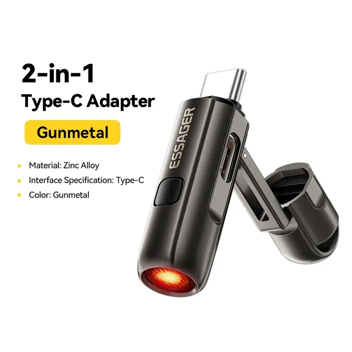 Essager 2 en 1 Briquet à cigarette de type C Briquet mobile à soufflerie d'air Peut être transporté 