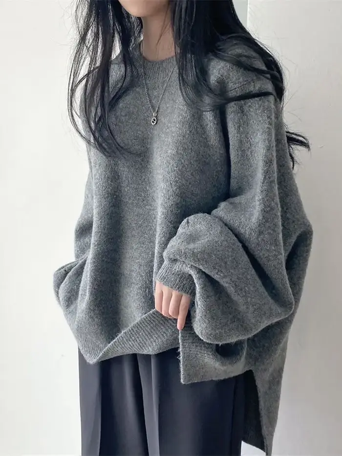 Alien Kitty-Pull en tricot surdimensionné pour femme, style paresseux, pull pour femme de bureau, do