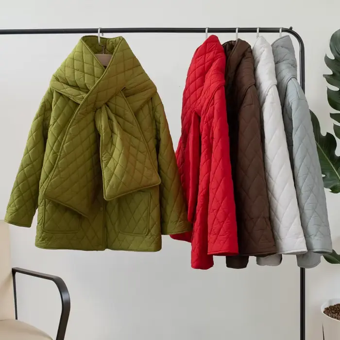 Veste écharpe pour femme, parka chaude, automne et hiver