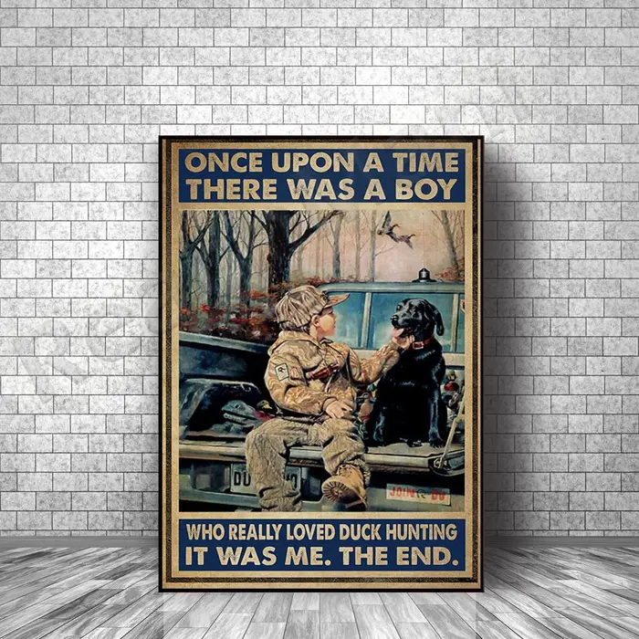 Affiche de chasseur de chasse à la sauvagine en toile avec style européen pour la décoration de maison et bureau