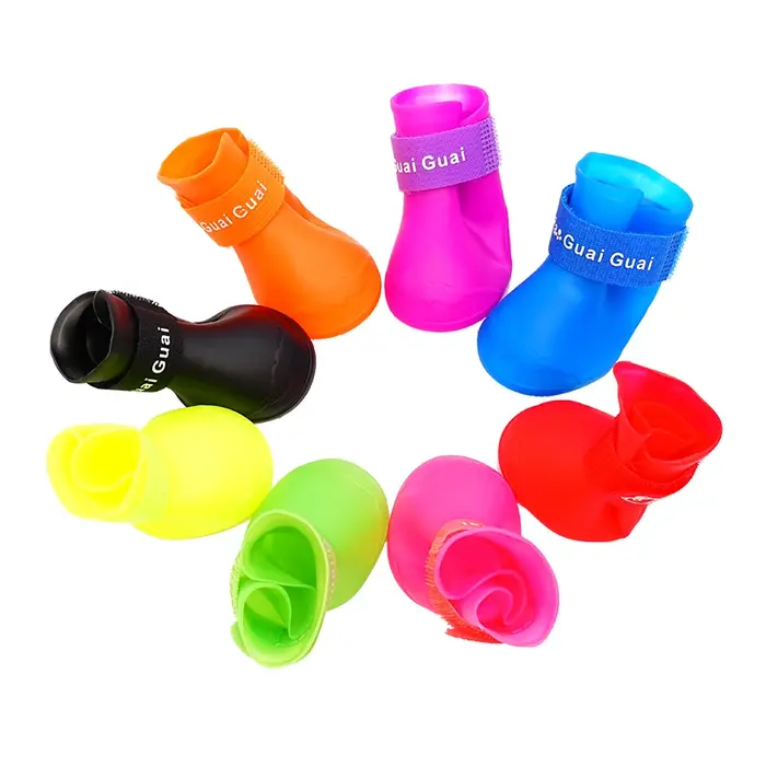 Chaussures de pluie en silicone pour animaux de compagnie