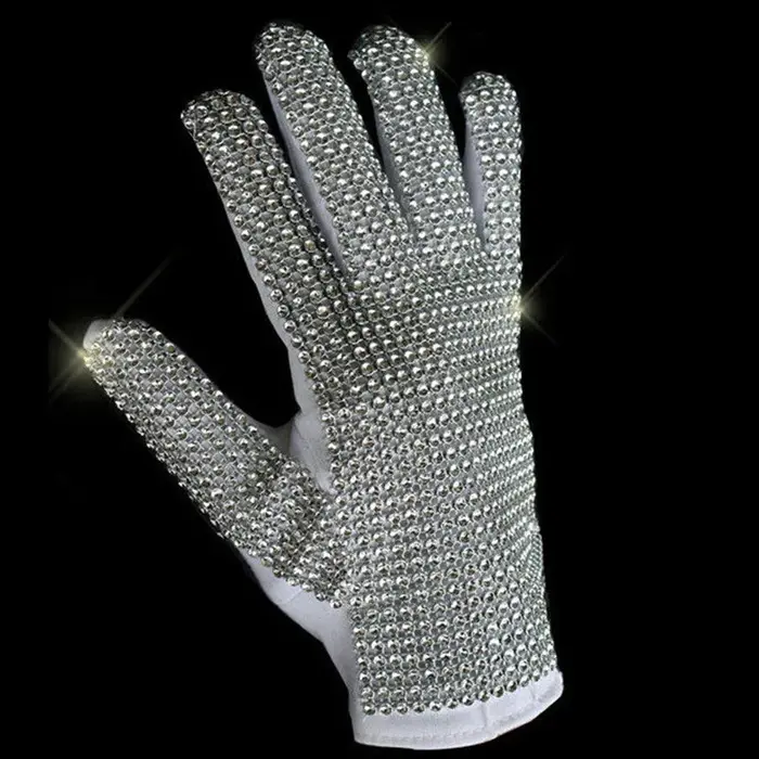 Impersonnateur Michael Jackson Costumes trucs argent gant brillant fait à la main