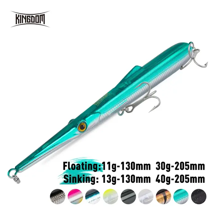 Kingdom leurres de pêche 11g 13g 30g 40g 205mm 130mm longue coulée aiguille crayon artificiel Stickb