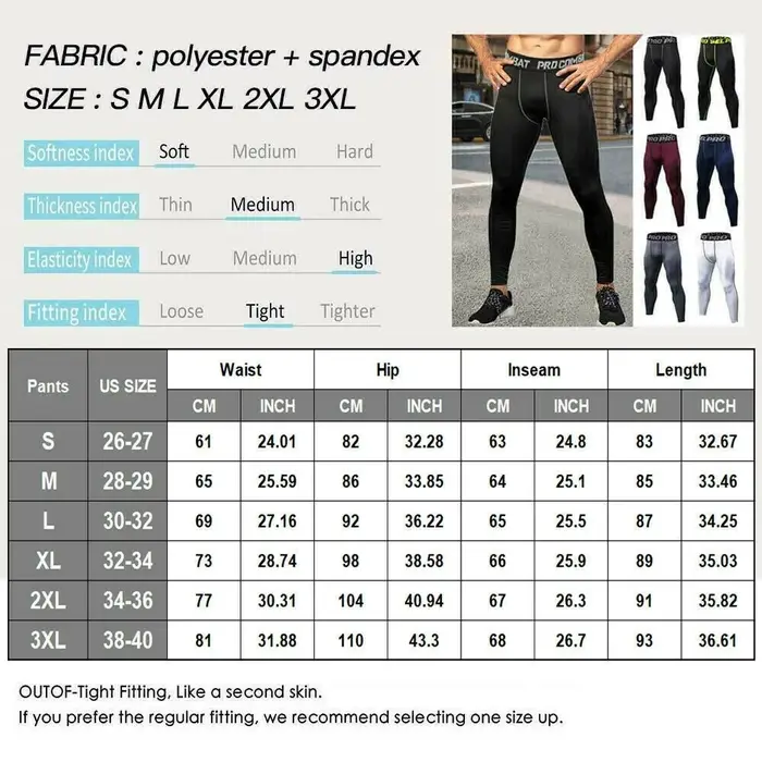 Ilfioreemio Pantalon de compression pour homme Collant de course Leggings d'entraînement Athlétique 