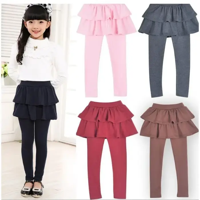 Printemps automne coton chaud fille Leggings jupe-pantalon gâteau jupe enfants leggings enfants fill