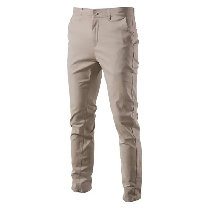 AIOPESON coton décontracté Hommes Pantalons Couleur unie Coupe ajustée