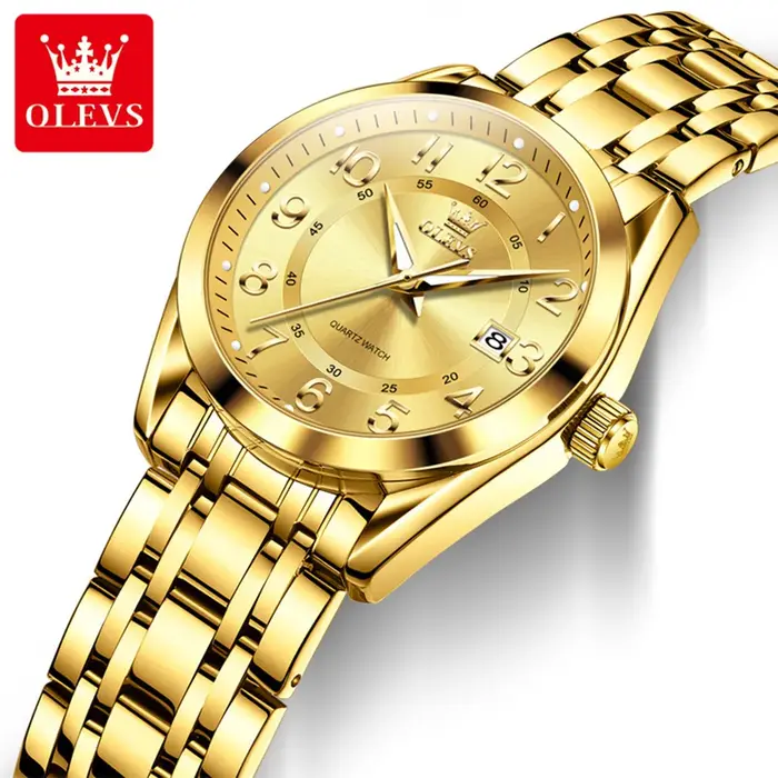 Montre femme OLEVS 3666 bracelet acier digital étanche calendrier quartz montre élégante cadeau original