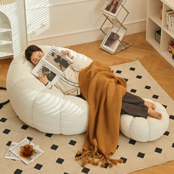 Canapé paresseux avec tabouret pour chambre à coucher, chaise de balcon, canapé de loisirs, canapé d