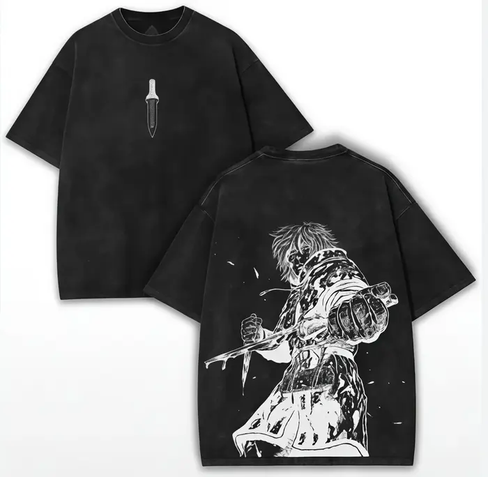 T-shirt lavé Vinland Saga, nouveau modèle pour les amateurs d'anime, vêtements surdimensionnés toute