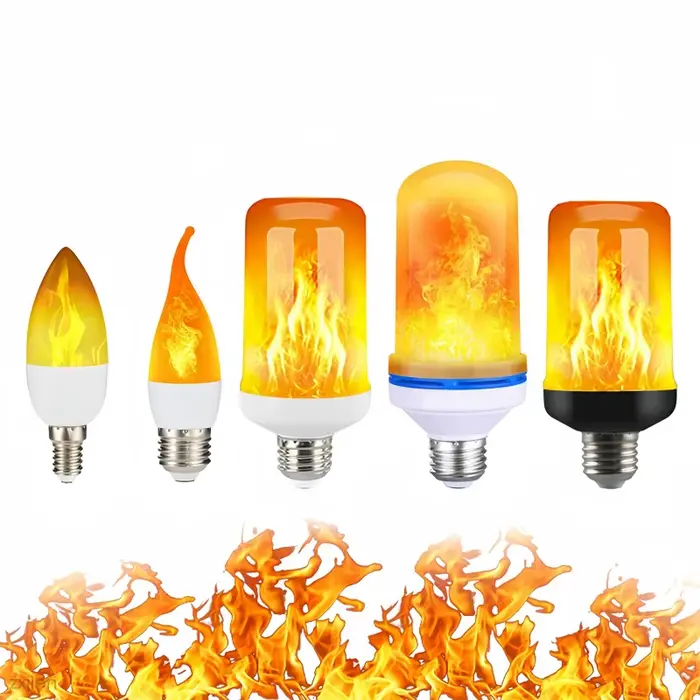 Ampoule de feu à effet de flamme dynamique E27 E14, ampoule de maïs créative, émulation scintillante