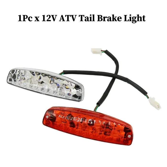 Feu arrière LED 3 fils 12V pour ATV, Moto Tout-Terrain, Kart et Scooter Haute Luminosité Étanche ABS