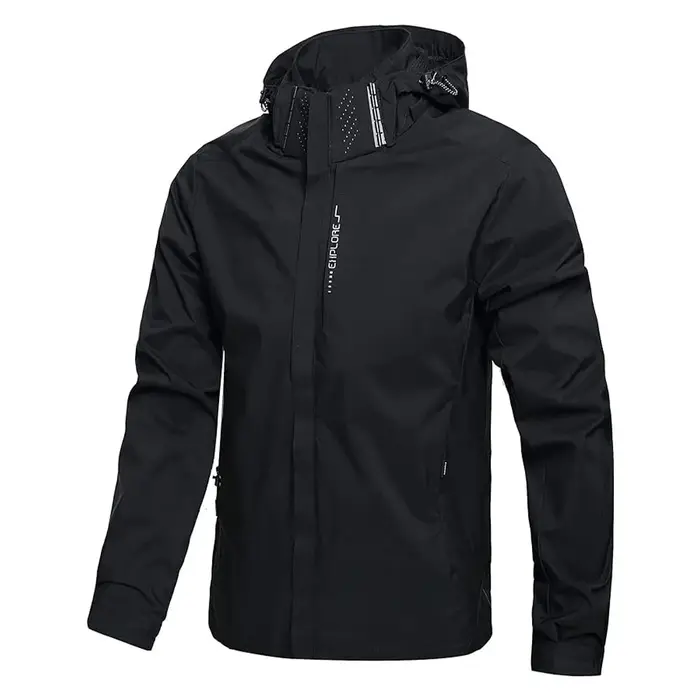 Veste de pluie imperméable légère pour hommes, imperméable d'extérieur à capuche, veste coupe-vent d