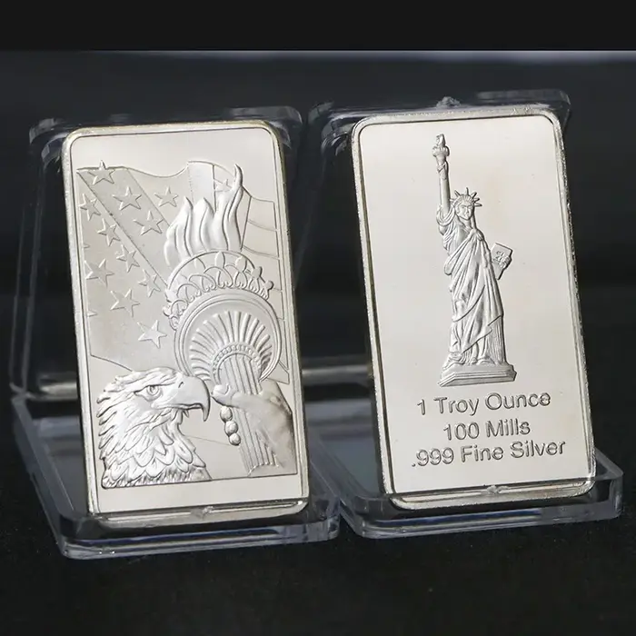 1 pièces divers pays menthe 1 Troy Ounce beaux divers pays argent lingot barre réplique pièces Colle