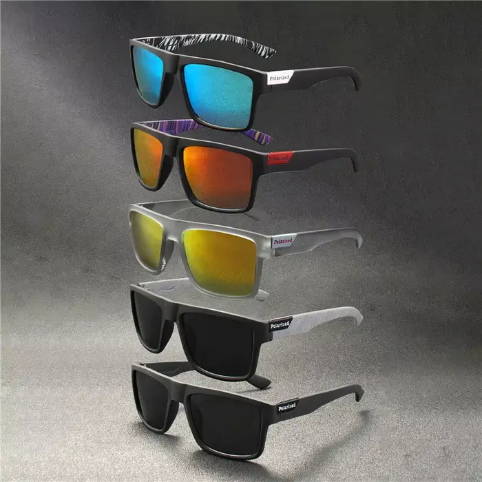 Lot de 5 Lunettes de Soleil Polarisées de Luxe pour Hommes et Femmes, Monture Carrée Tendance, Style