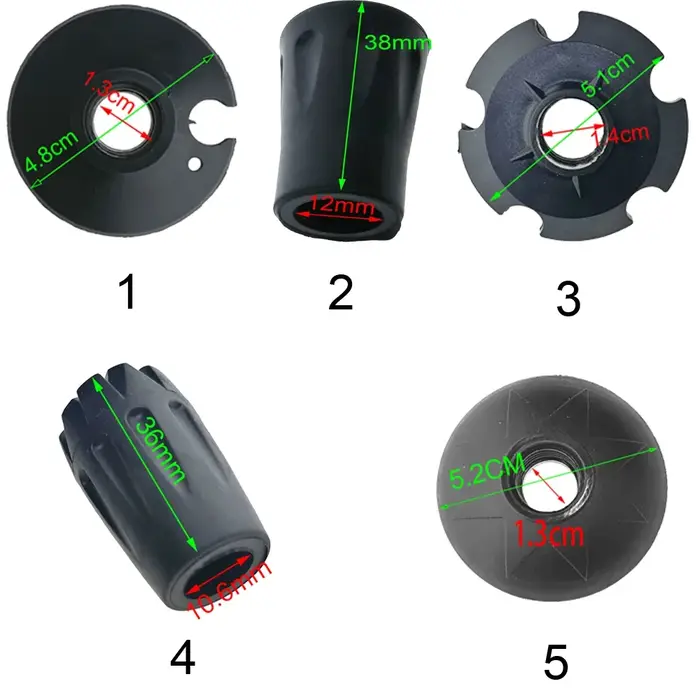 Lot de 6 embouts de protection en caoutchouc pour bâtons de marche, de randonnée, de trekking, de ma